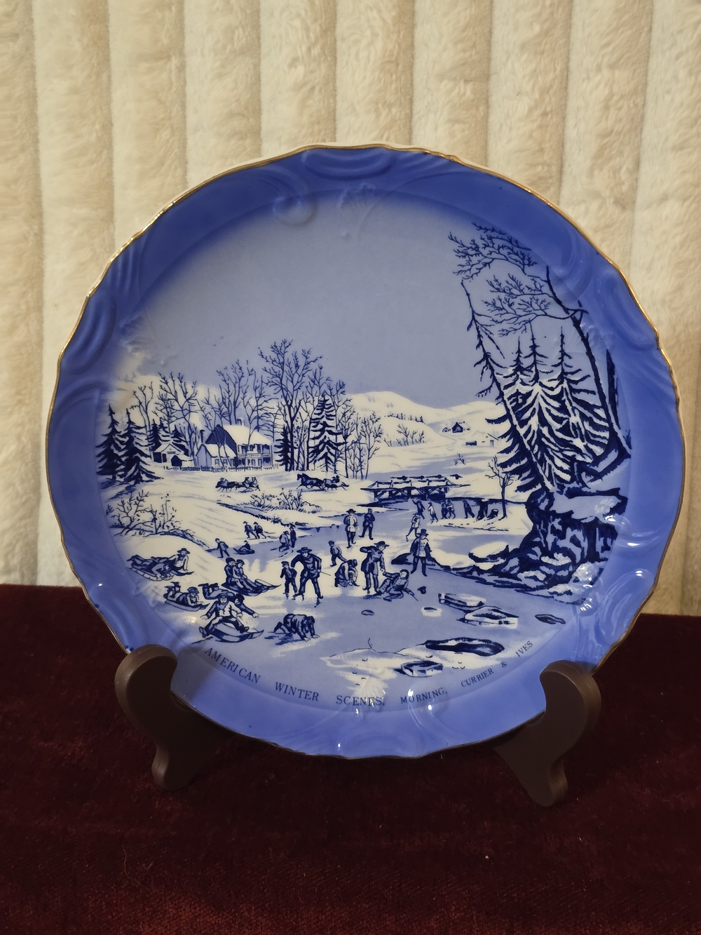 Vintage 1981 Currier & Ives "American Winter Scenes, Morning" Collector Plate